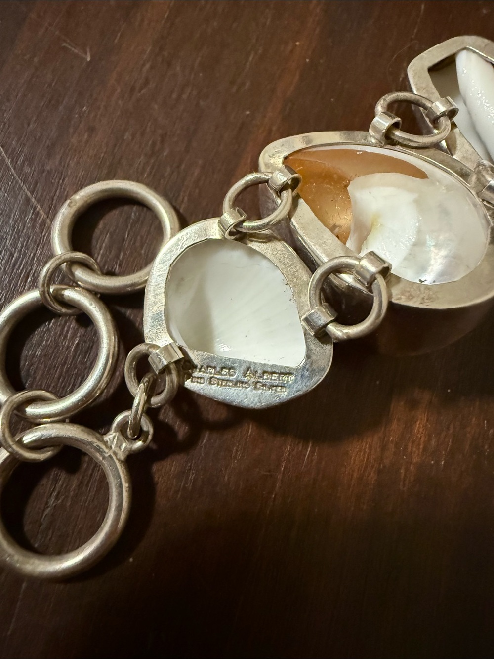 Charles Albert Sterling Silver Seashell Link Bracelet - Picture 4 of 7